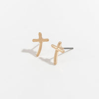Stud Buds Gold Cross Stud Earrings