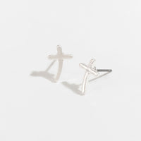 Stud Buds Silver Cross Stud Earrings