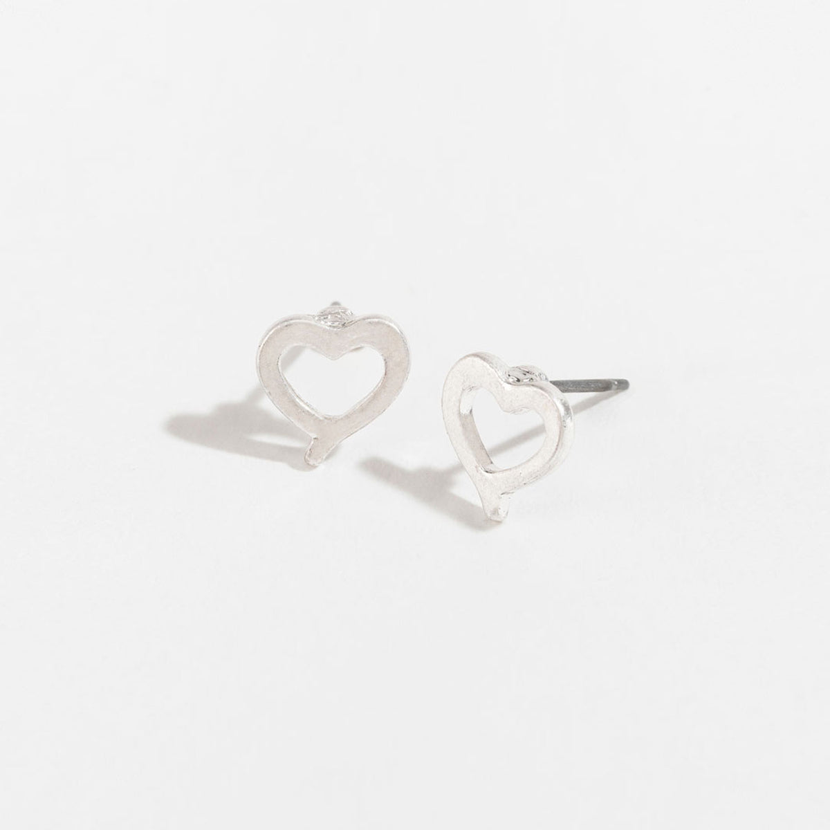 Stud Buds Silver Heart Stud Earrings