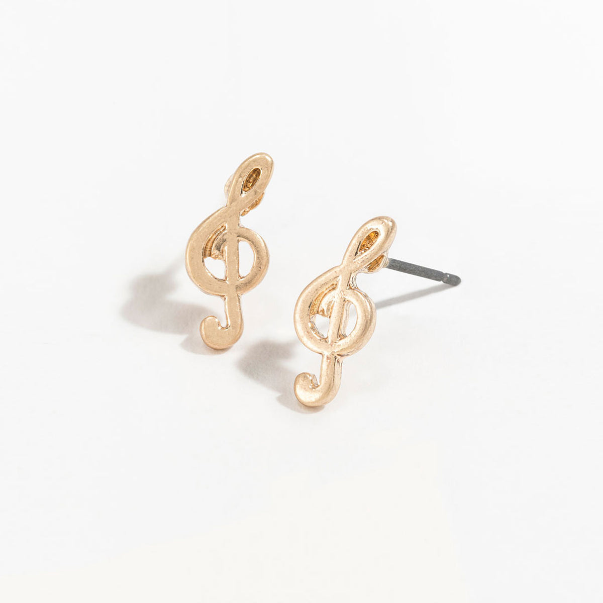 Stud Buds Gold Treble Clef Stud Earrings