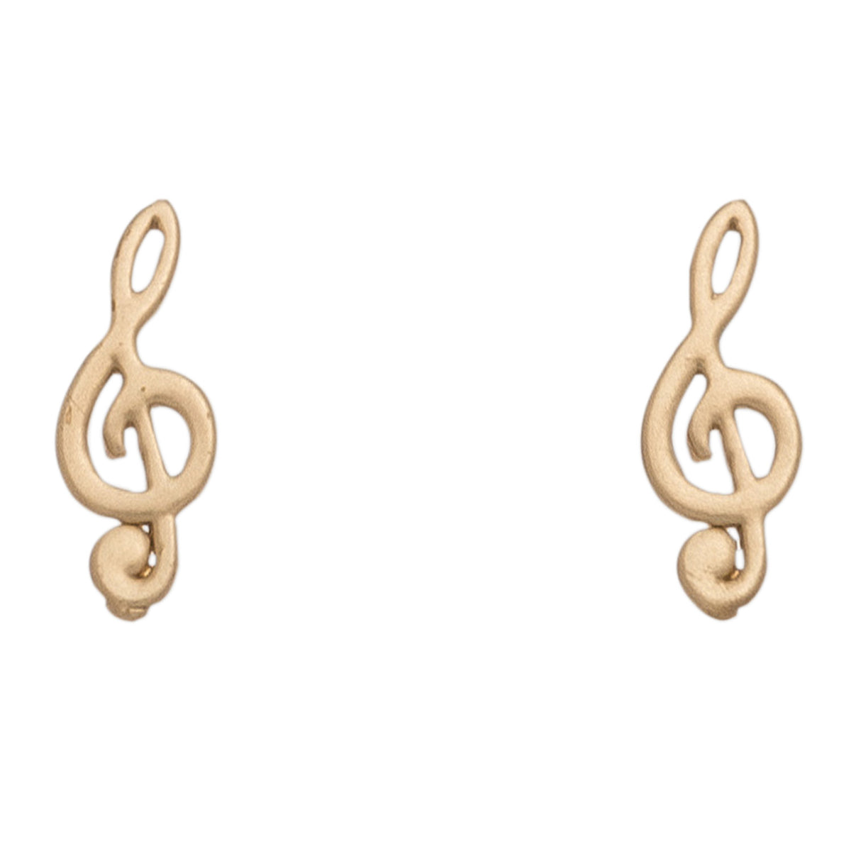 Stud Buds Gold Treble Clef Stud Earrings