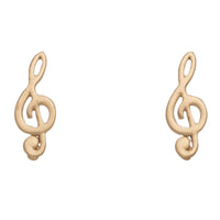 Stud Buds Gold Treble Clef Stud Earrings