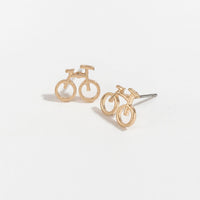 Stud Buds Gold Bicycle Stud Earrings