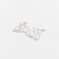 Stud Buds Silver Bicycle Stud Earrings