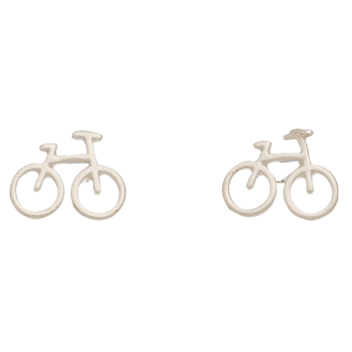 Stud Buds Silver Bicycle Stud Earrings