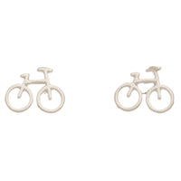 Stud Buds Silver Bicycle Stud Earrings