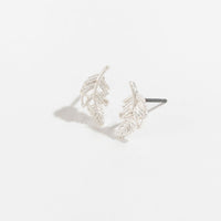Stud Buds Silver Feather Stud Earrings