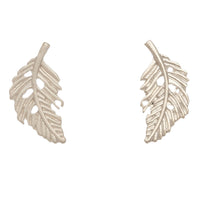 Stud Buds Silver Feather Stud Earrings