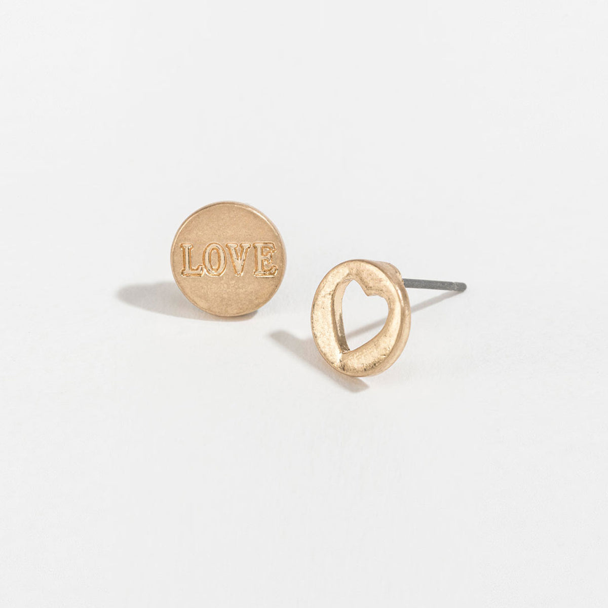 Stud Buds Gold Cutout Heart Love Stud Earrings