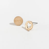 Stud Buds Gold Cutout Heart Love Stud Earrings