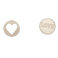 Stud Buds Silver Cutout Heart Love Stud Earrings