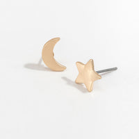Stud Buds Gold Moon/Star Stud Earrings