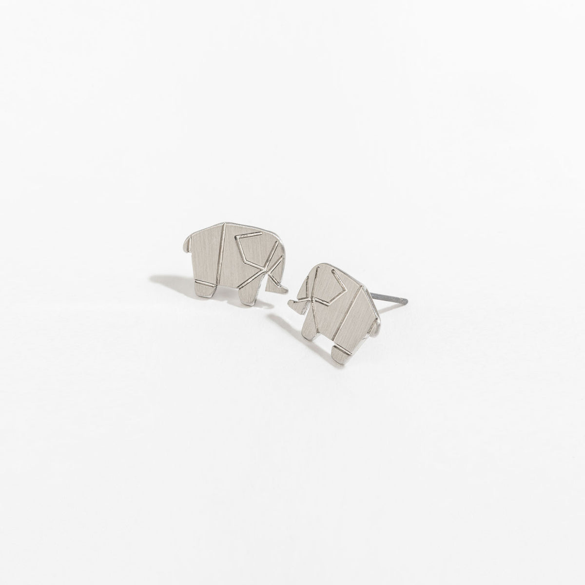 Stud Buds Silver Elephant Stud Earrings