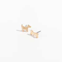 Stud Buds Gold Dog/Bone Stud Earrings