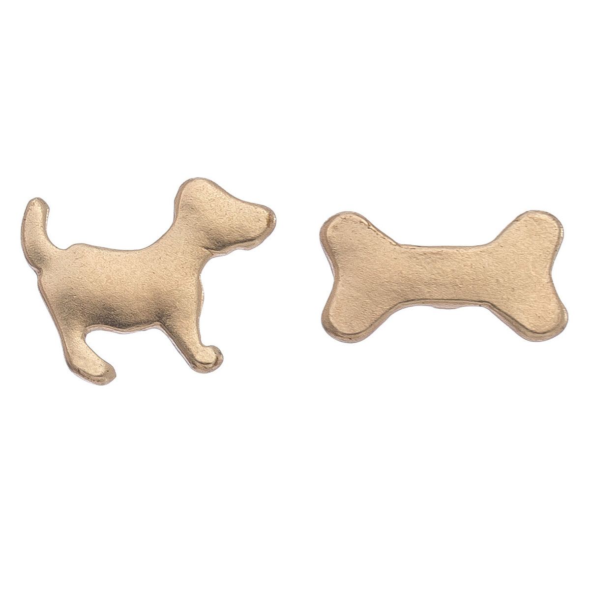 Stud Buds Gold Dog/Bone Stud Earrings