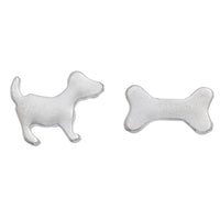 Stud Buds Silver Dog/Bone Stud Earrings