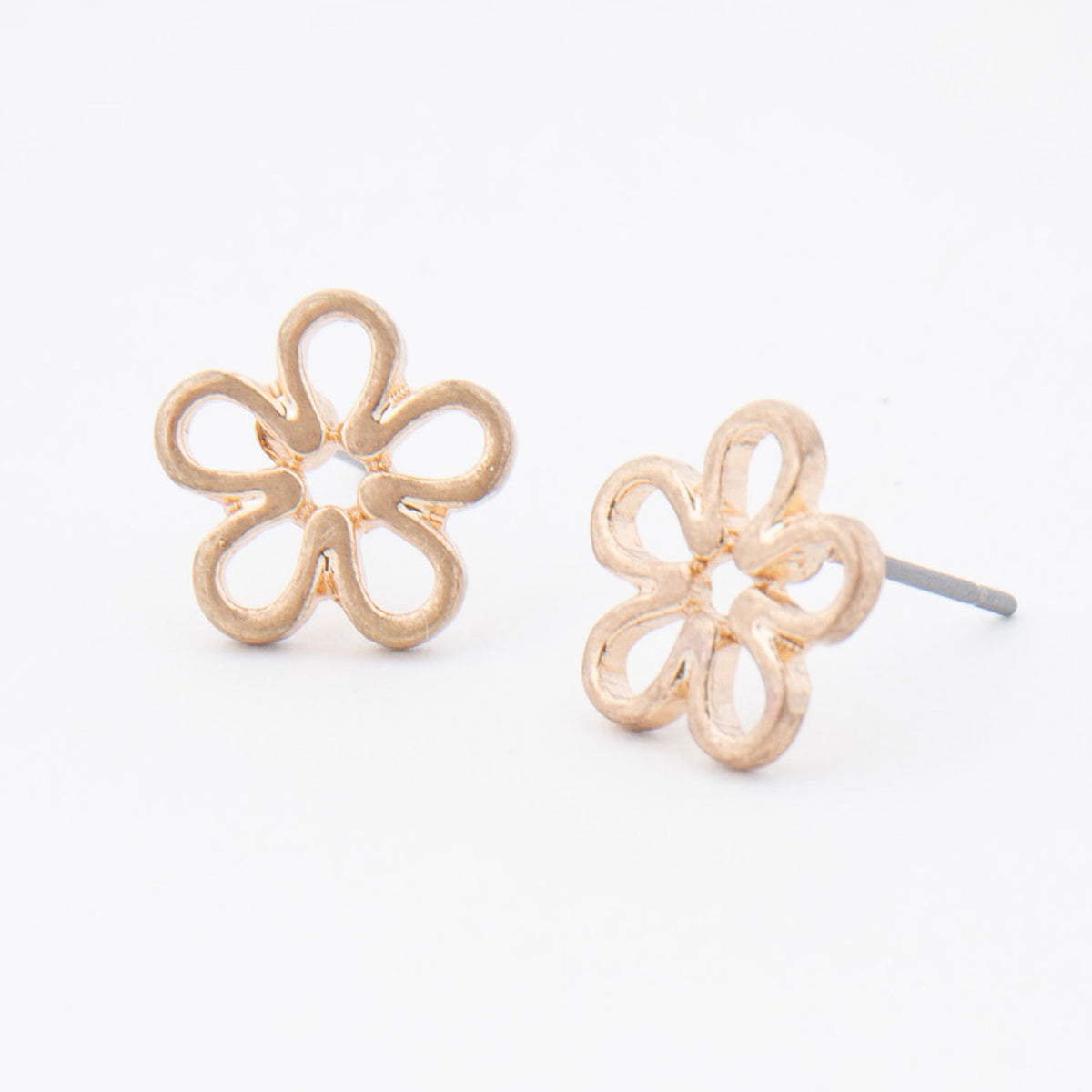 Flower Gold Stud Bud Earrings