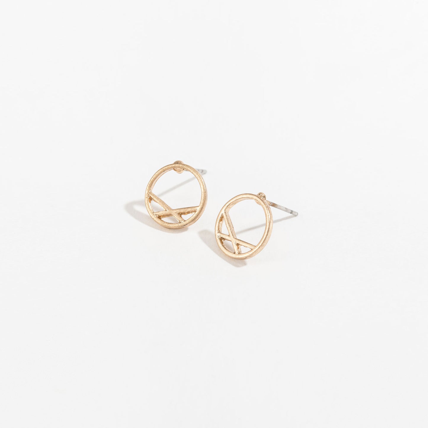 Stud Buds Circle Gold Stud Earrings