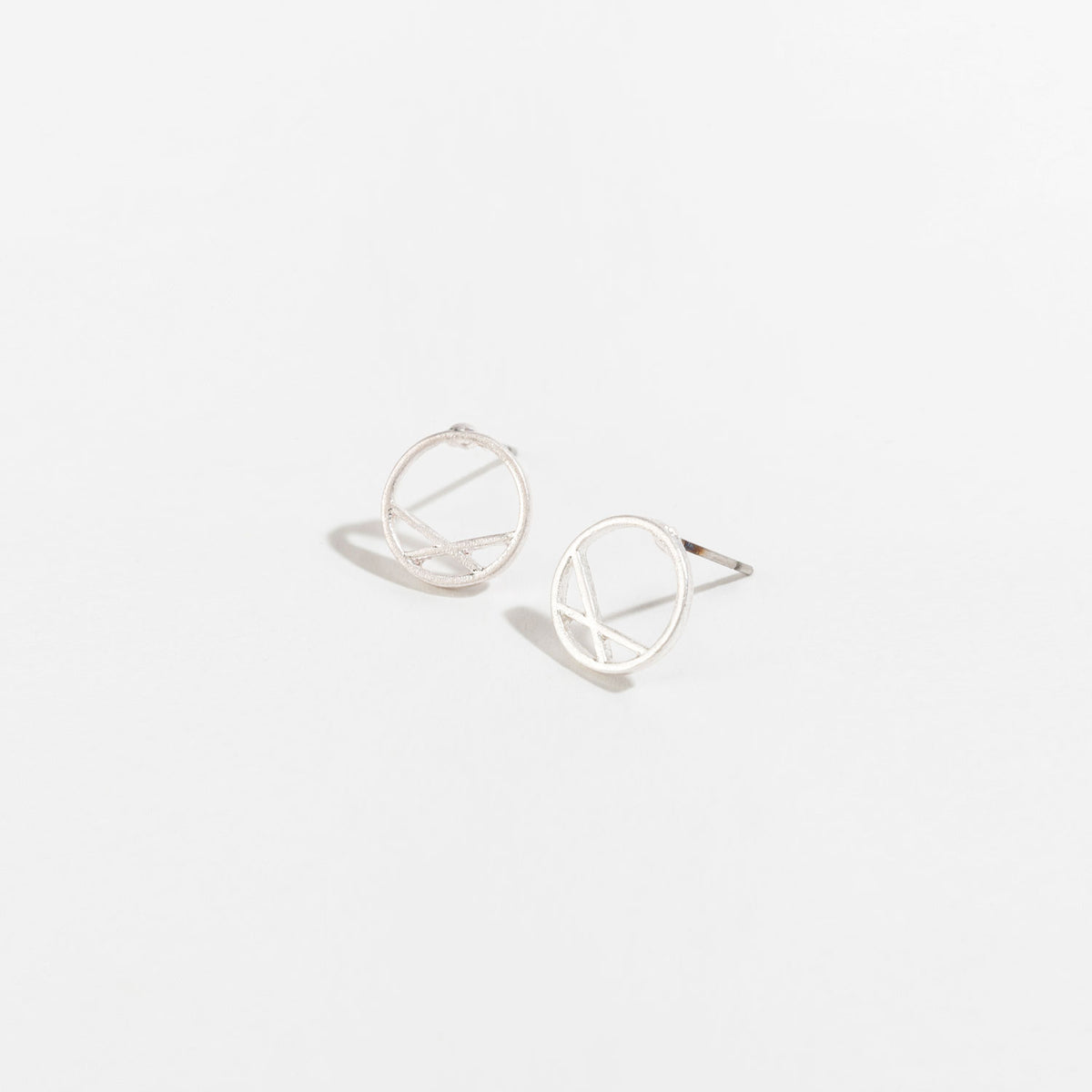 Stud Buds Circle Silver Stud Earrings