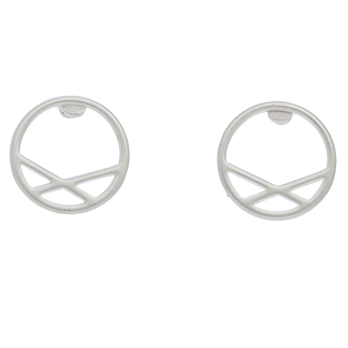 Stud Buds Circle Silver Stud Earrings