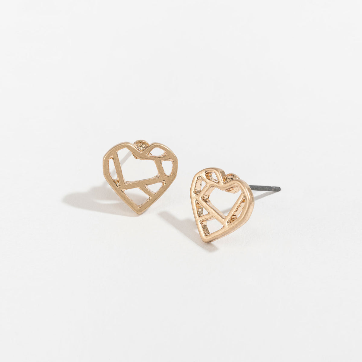 Heart Gold Stud Buds Earrings