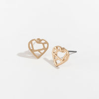 Heart Gold Stud Buds Earrings