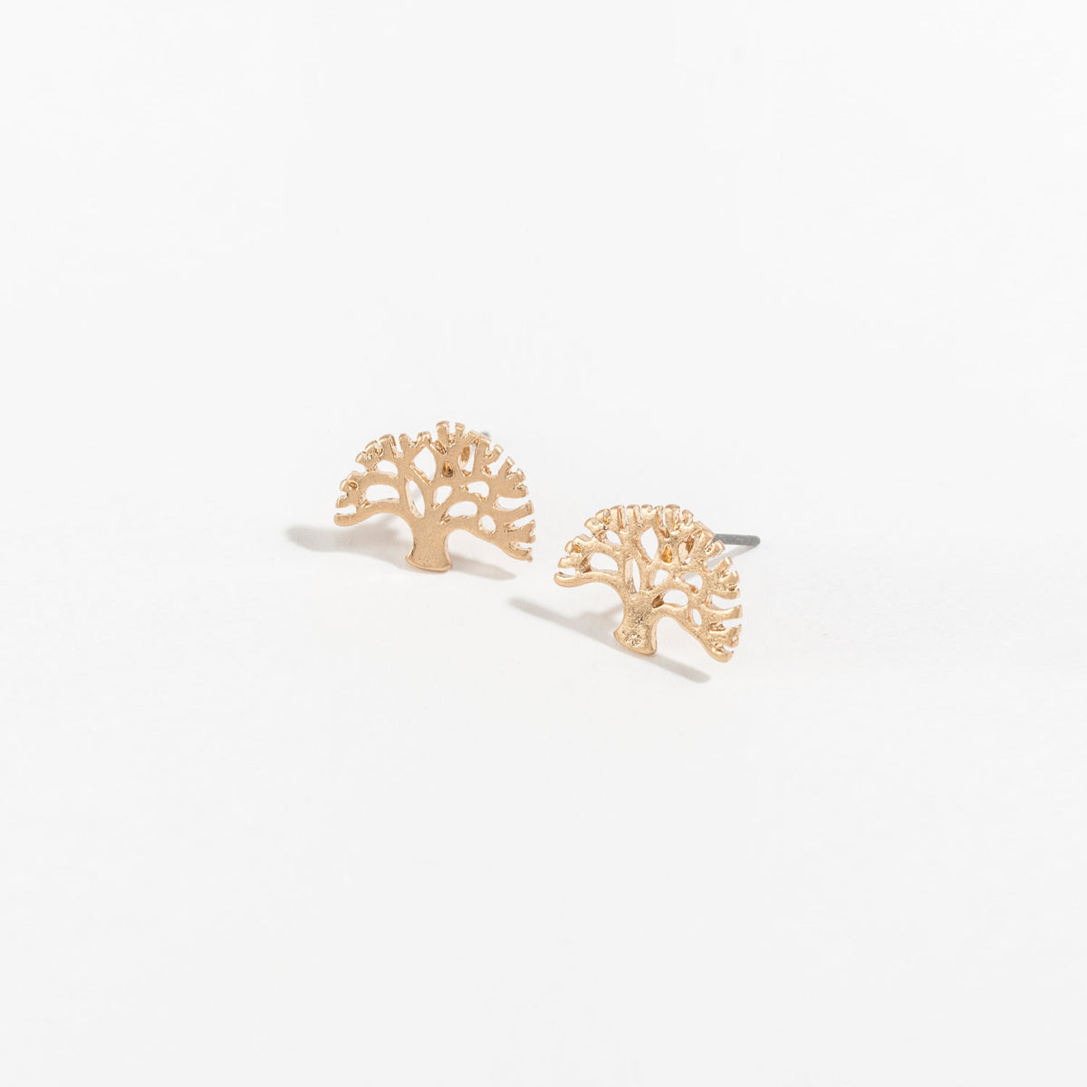 Tree Gold Stud Buds Earrings