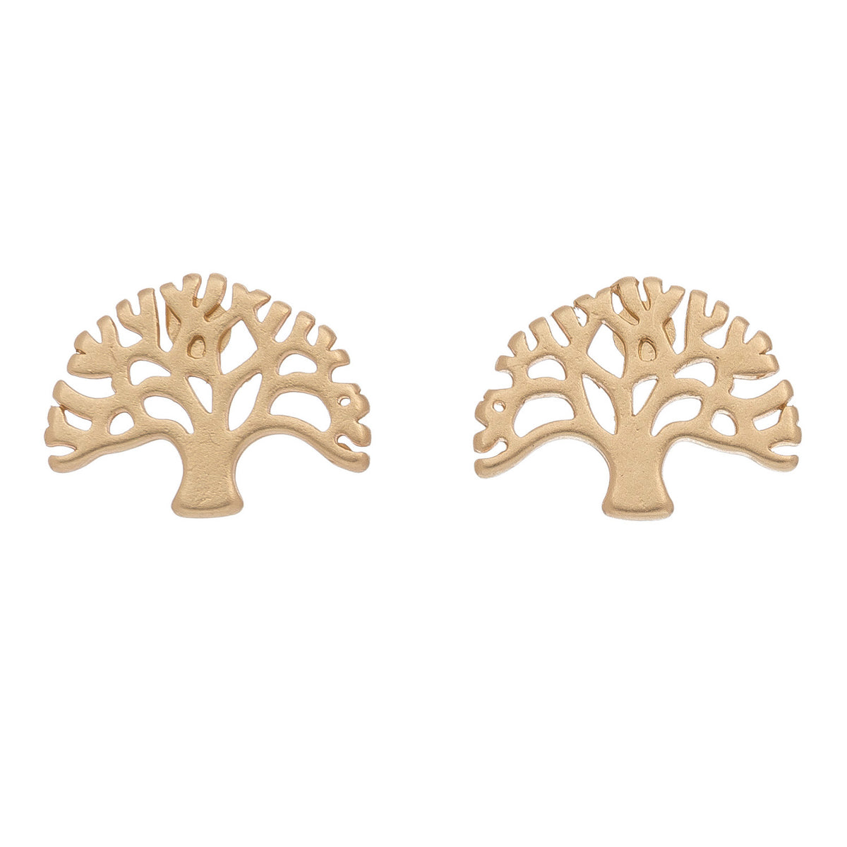Tree Gold Stud Buds Earrings
