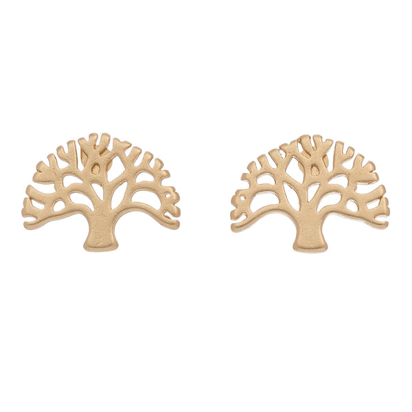 Tree Gold Stud Buds Earrings