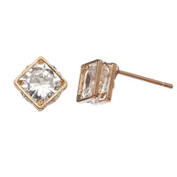 Dazzler Cubic Zirconia Diamond Frame Stud Earrings