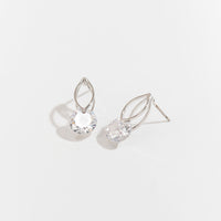 Dazzler Cubic Zirconia Oval Frame Stud Earrings