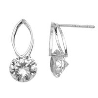 Dazzler Cubic Zirconia Oval Frame Stud Earrings