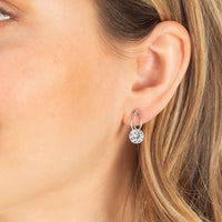 Dazzler Cubic Zirconia Oval Frame Stud Earrings