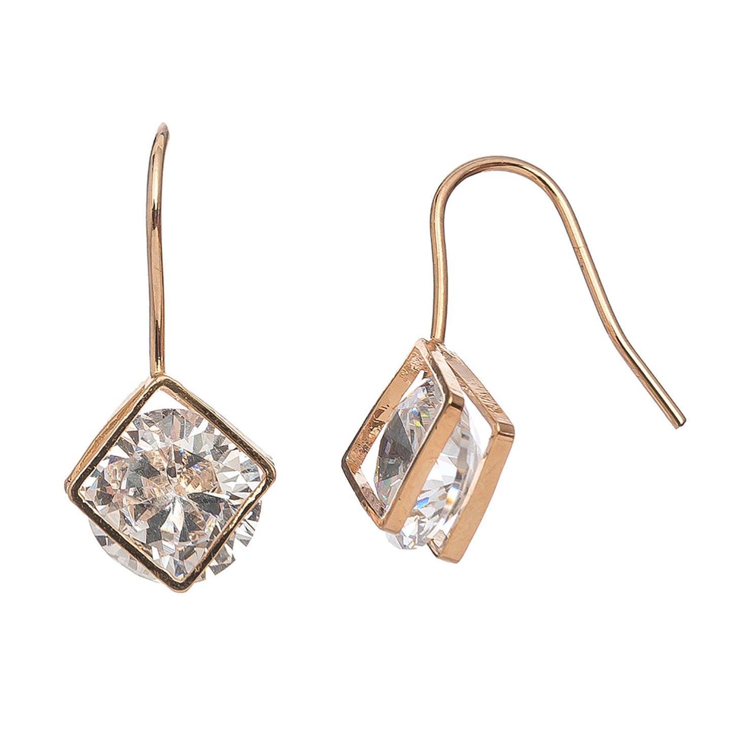Cubic Zirconia Diamond Drop Earrings