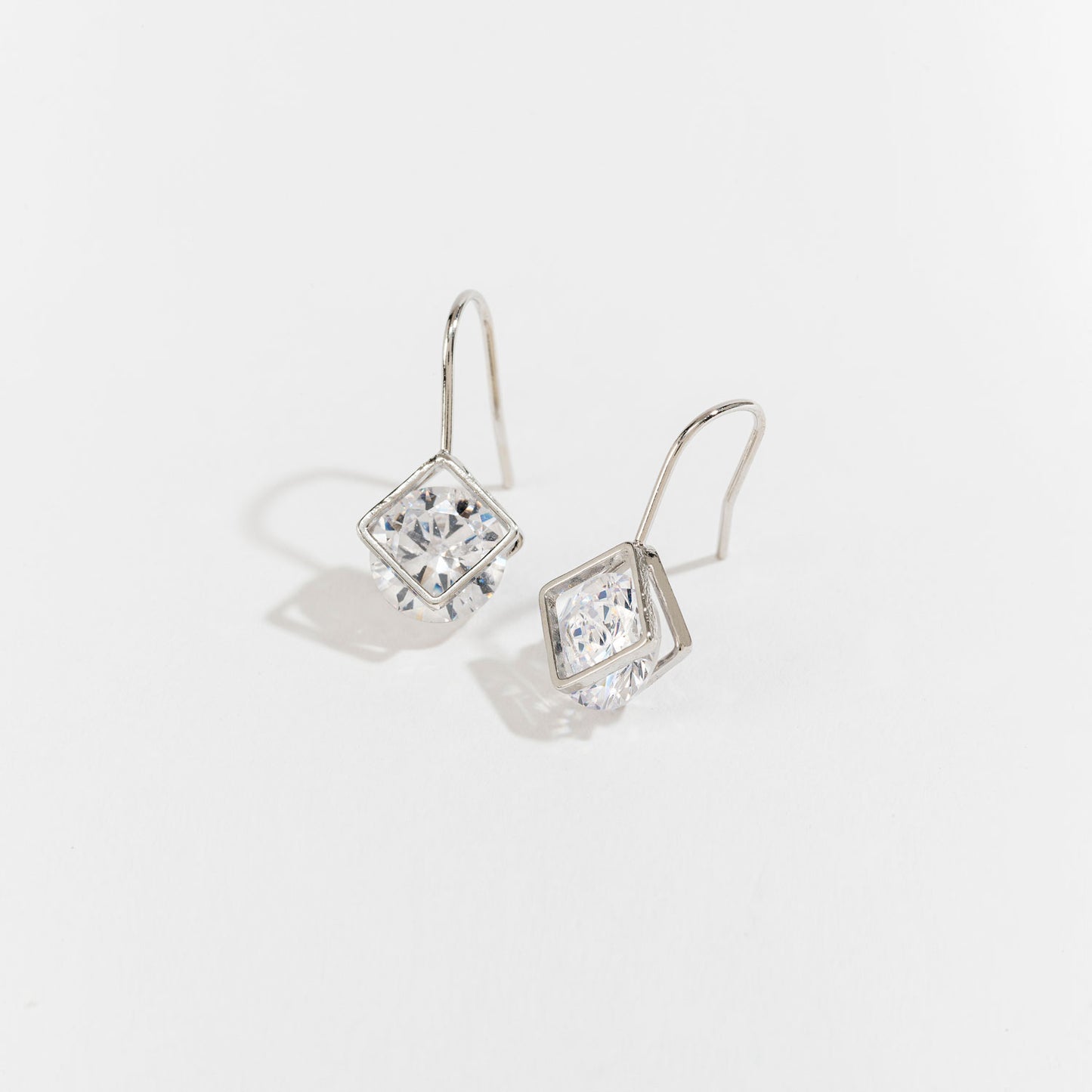 Cubic Zirconia Diamond Drop Earrings
