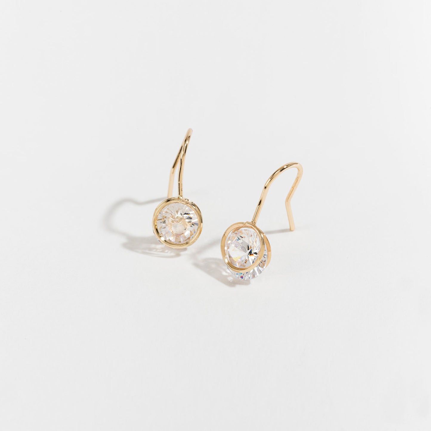 Cubic Zirconia Round Drop Earrings