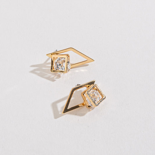 Cubic Zirconia Diamond Jacket Earrings