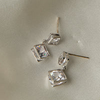 Dazzler Double Cubic Zirconia Drop Earrings