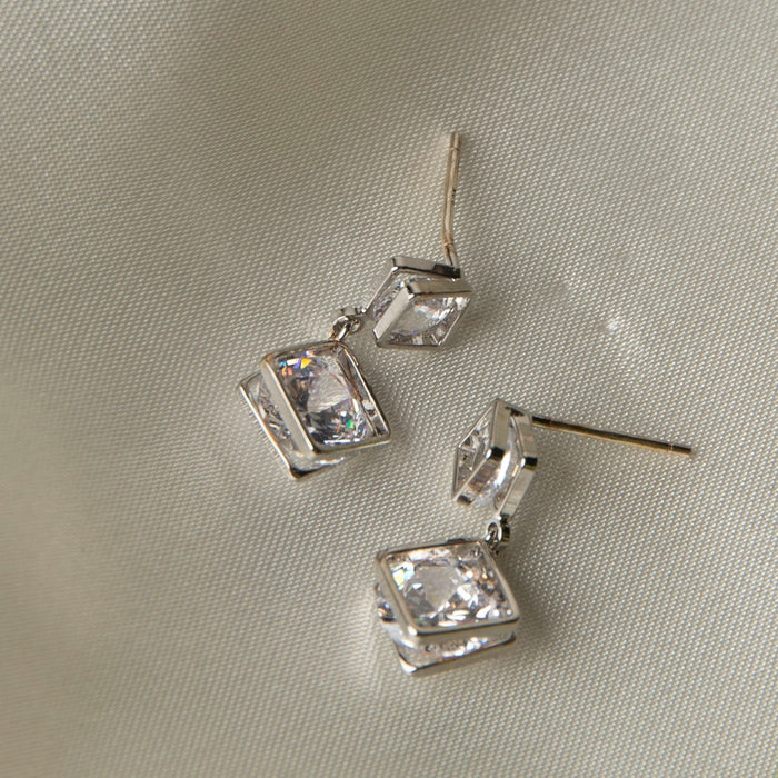 Dazzler Double Cubic Zirconia Drop Earrings