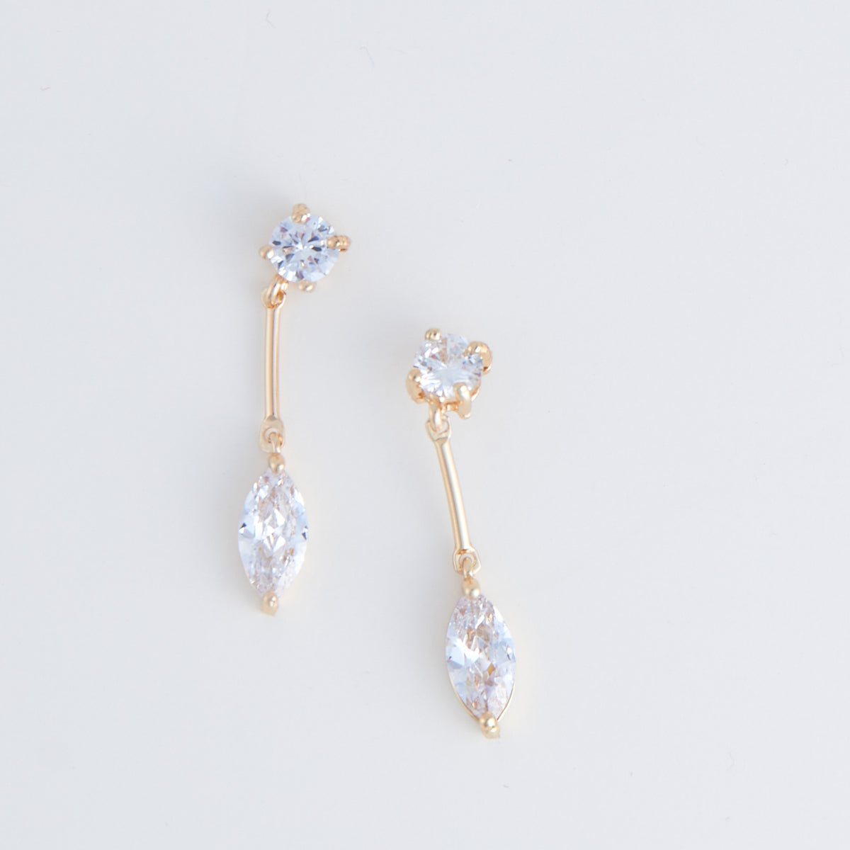 Dazzler Long Post Cubic Zirconia Drop Earrings