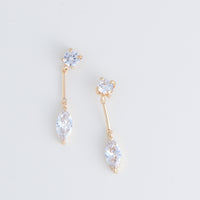 Dazzler Long Post Cubic Zirconia Drop Earrings