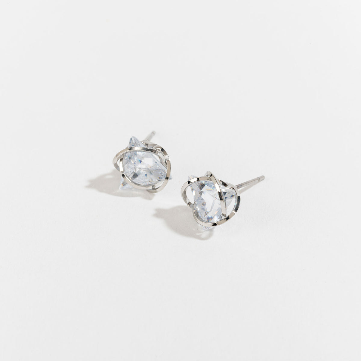 Dazzler Cubic Zirconia Triangular Stud Earrings