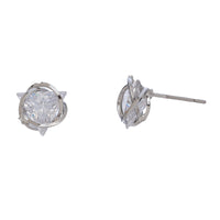 Dazzler Cubic Zirconia Triangular Stud Earrings