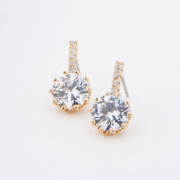 Dazzler Pave Bar Cubic Zirconia Drop Earrings