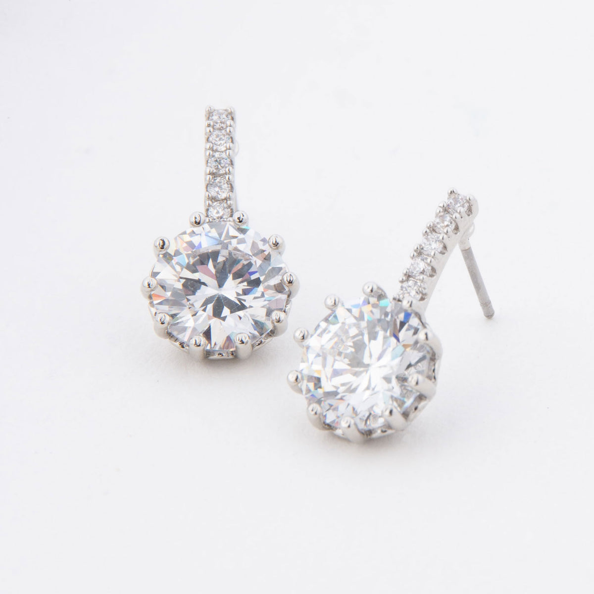 Dazzler Pave Bar Cubic Zirconia Drop Earrings