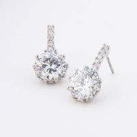 Dazzler Pave Bar Cubic Zirconia Drop Earrings