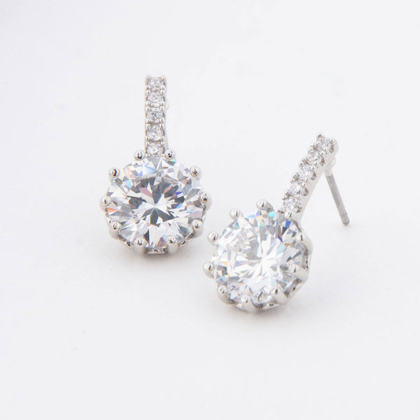 Dazzler Pave Bar Cubic Zirconia Drop Earrings