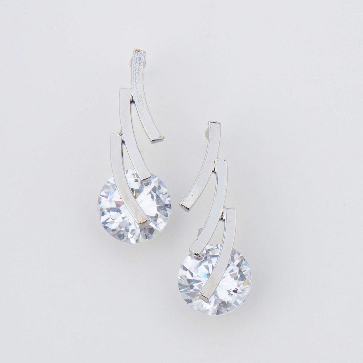 Dazzler Linked Bar Cubic Zirconia Drop Earrings