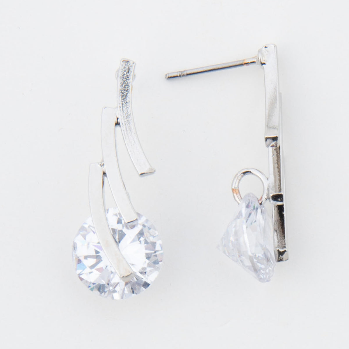 Dazzler Linked Bar Cubic Zirconia Drop Earrings