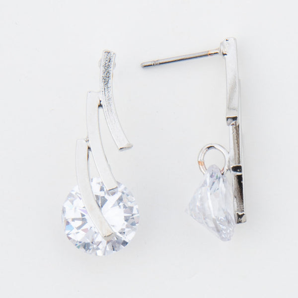 Dazzler Linked Bar Cubic Zirconia Drop Earrings